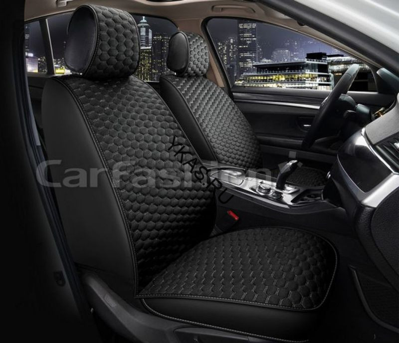 Накидки Фронт   «SOTA FRONT»  Чёрный/Чёрный/Серый  (велюр/экокожа)