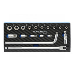 Набор воротков и головок 1/2" в ложементе NORDBERG (18 предметов)