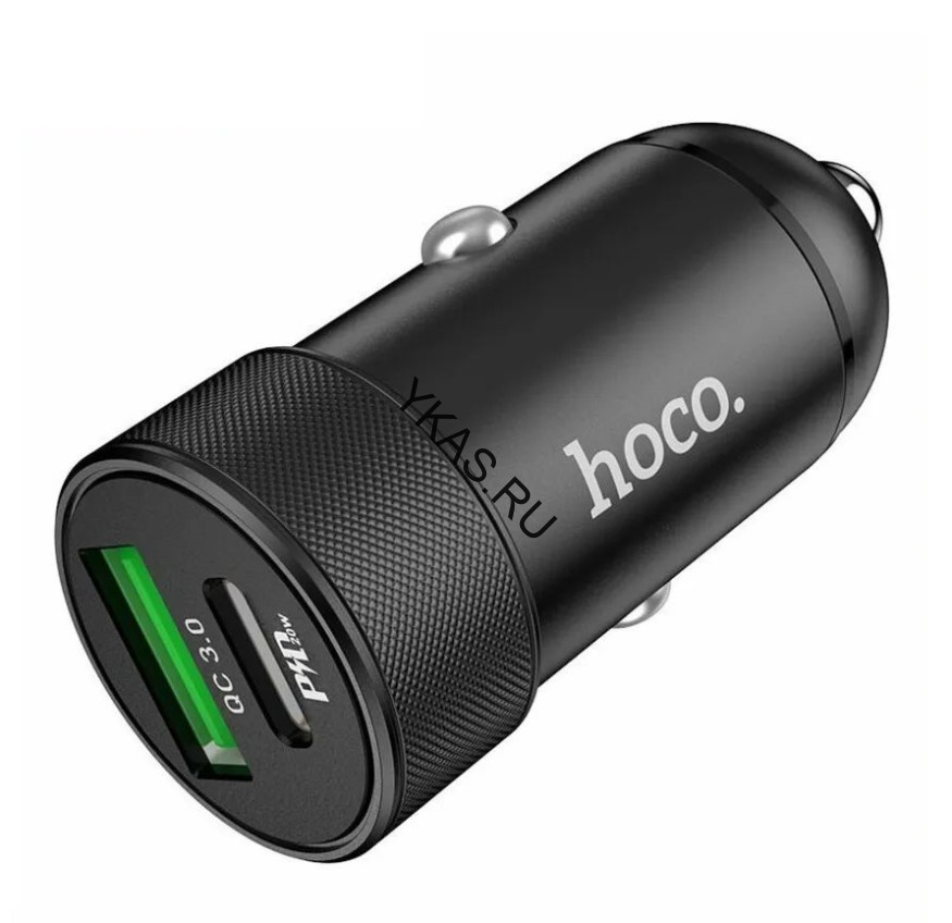 АЗУ  HOCO  1USB QC3.0 (12/24V - 3.6V – 6.5V/3A)  черный