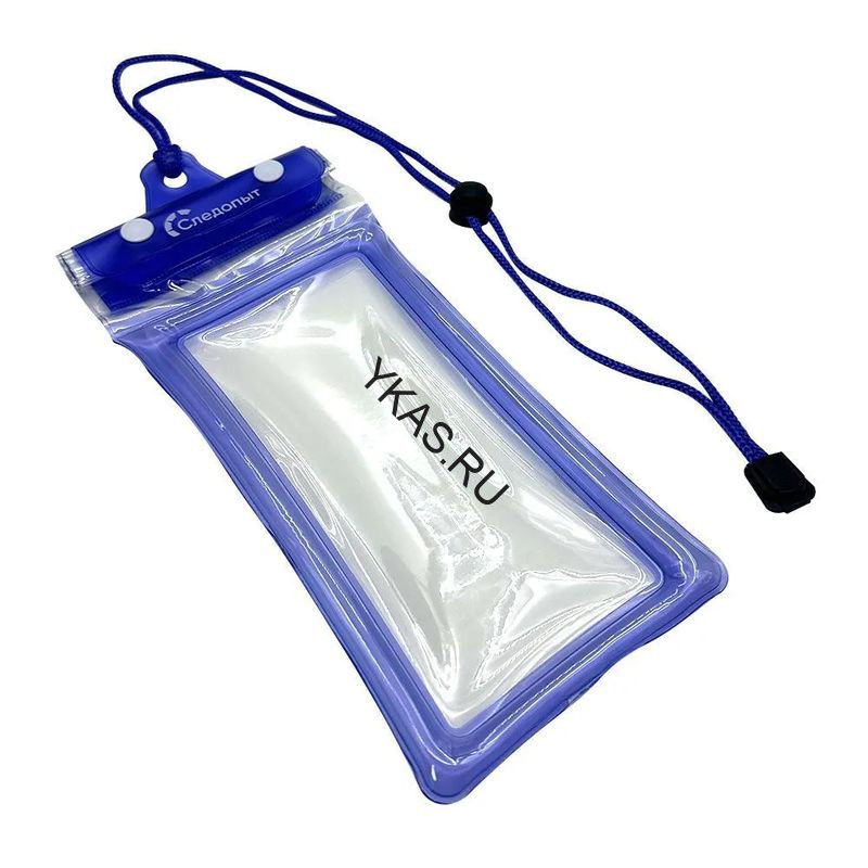 Чехол водонепроницаемый "СЛЕДОПЫТ" для смартфонов (6,5`) и документов с нашейным шнуром,голубой