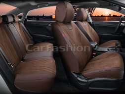 Чехлы  «5D» PREMIUM каркасные «LEGION PLUS» Кофе/Кофе/Кофе  (перфорация/экокожа/нубук)