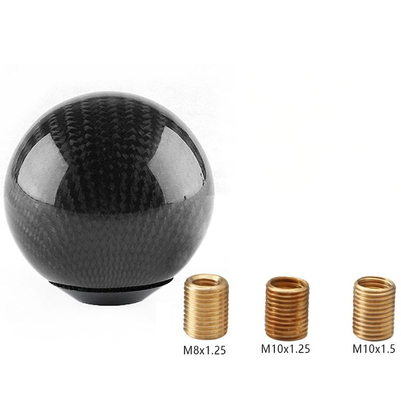 Ручка к/п декор. Carlife карбон круглая  черная