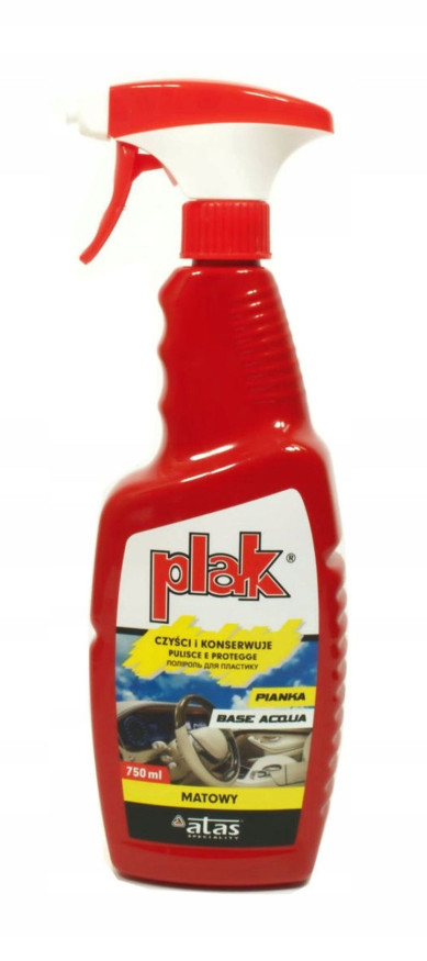 ATAS   PLAK   PIANKA  MATOWY  750 ML - тригер. Матовый, пенный полироль-очиститель пластика