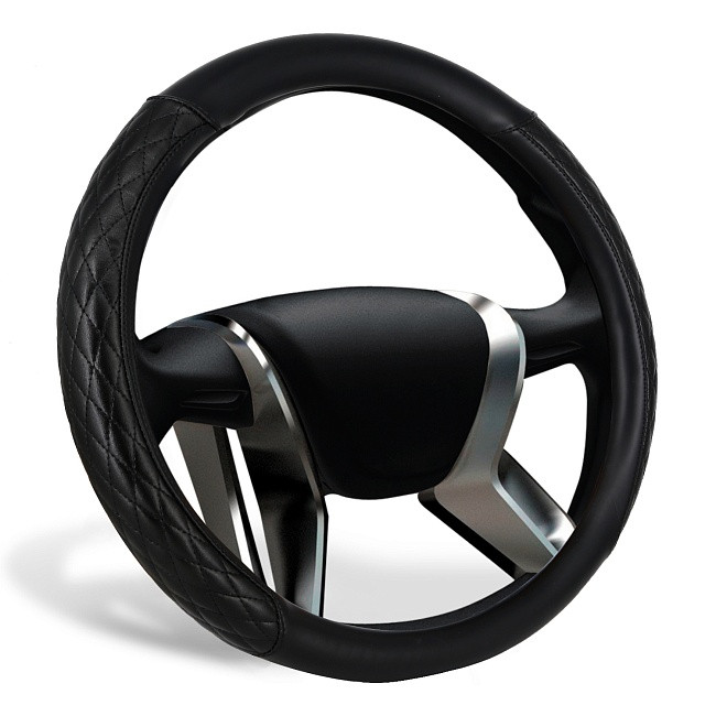 Оплетка на руль    SENATOR Tampa экокожа гладкая со стеганными вставками, M /черный