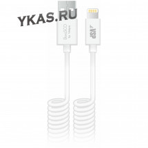 Кабель Borasco  USB - lightning  (2м) витой, белый