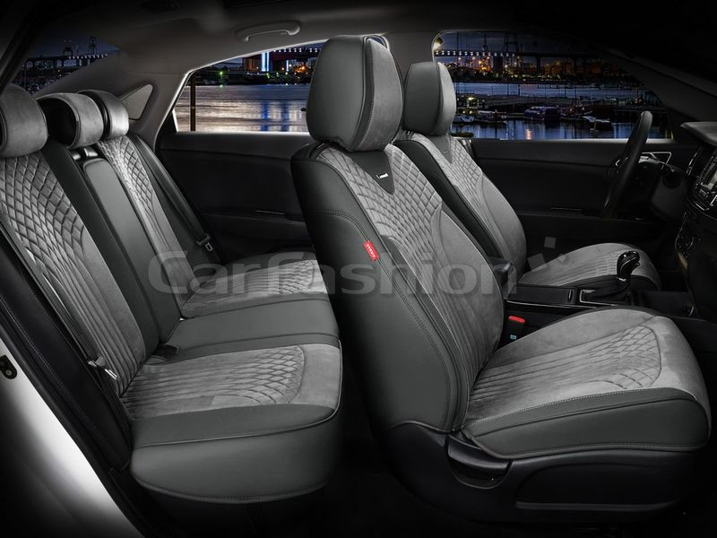 Чехлы  «5D» PREMIUM каркасные «SHELL PLUS» Тёмн.Серый/Тёмн.Серый/Тёмн.Серый  (экокожа/нубук)