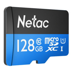 Карта памяти  Netac P500 Standard UHS-I (90 Mb/s) 128Gb 10 класс (без адаптера)
