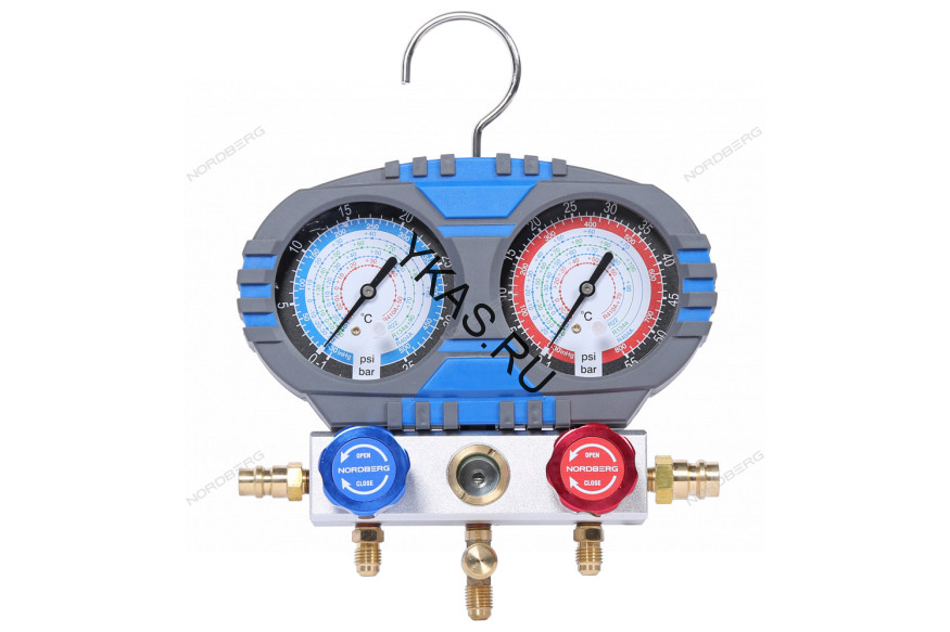 Манометрический коллектор NORDBERG NFG32K со шлангами и муфтами в кейсе