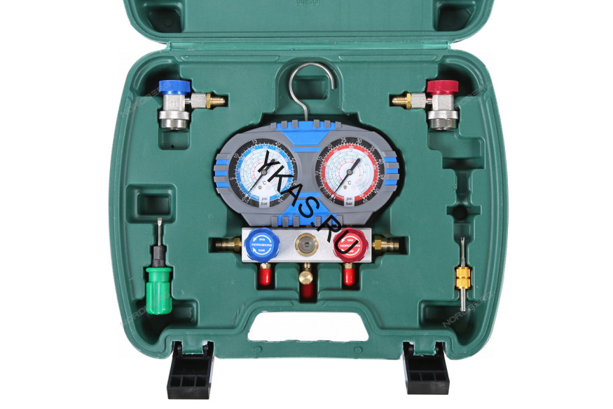 Манометрический коллектор NORDBERG NFG32K со шлангами и муфтами в кейсе