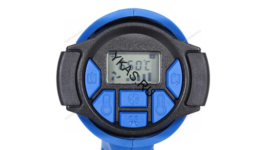 Фен с ЖК-экраном NORDBERG NE720 (6 насадок, кейс, 50-650 °С, 2000)