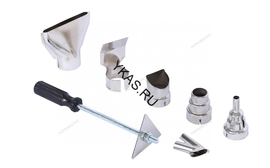 Фен с ЖК-экраном NORDBERG NE720 (6 насадок, кейс, 50-650 °С, 2000)