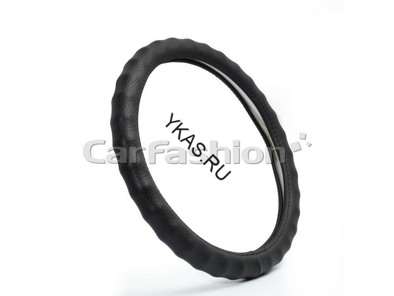 Оплетка на руль   CF  AURORA - М, Черный (экокожа, рифленная)