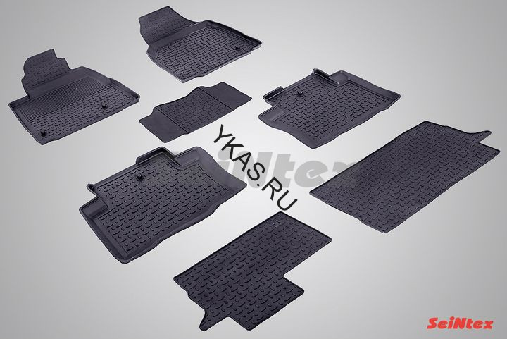 Коврики резиновые   Honda Pilot II 2008-2015г.(3 ряда)  БОРТ