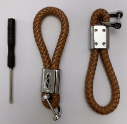 Брелок кожа плетенная  CHERY  Коричневый