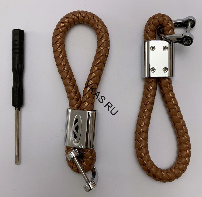 Брелок кожа плетенная  CHERY  Коричневый