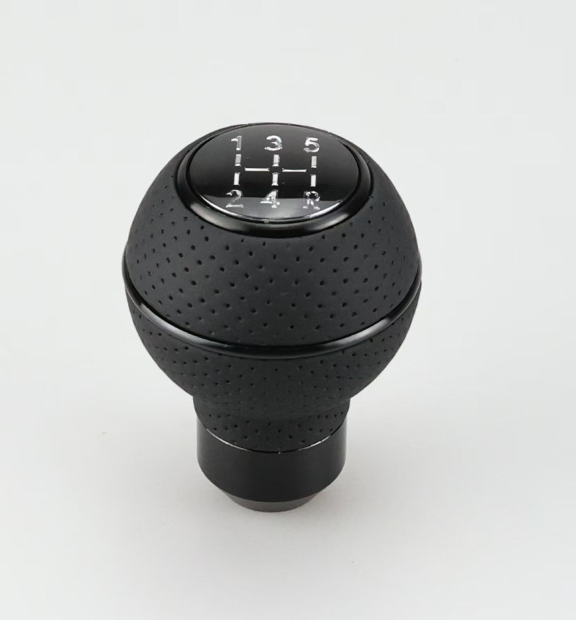 Ручка к/п декор. Carlife кож.зам  круглая, перфорация черная+черный 5+R