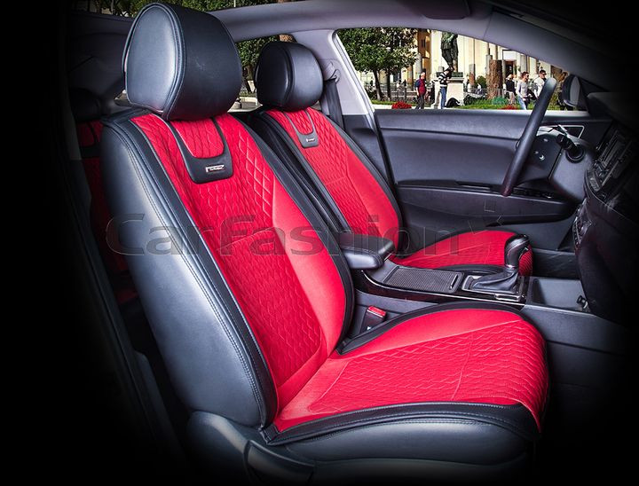 Накидки Фронт  «TORINO»  Красный/Красный/Бордовый  (полиэстер/экокожа)