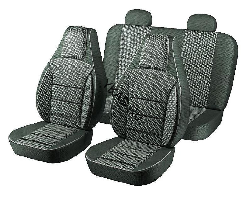 Авточехлы   Lada  2107  "PILOT"  жаккард темно-серый