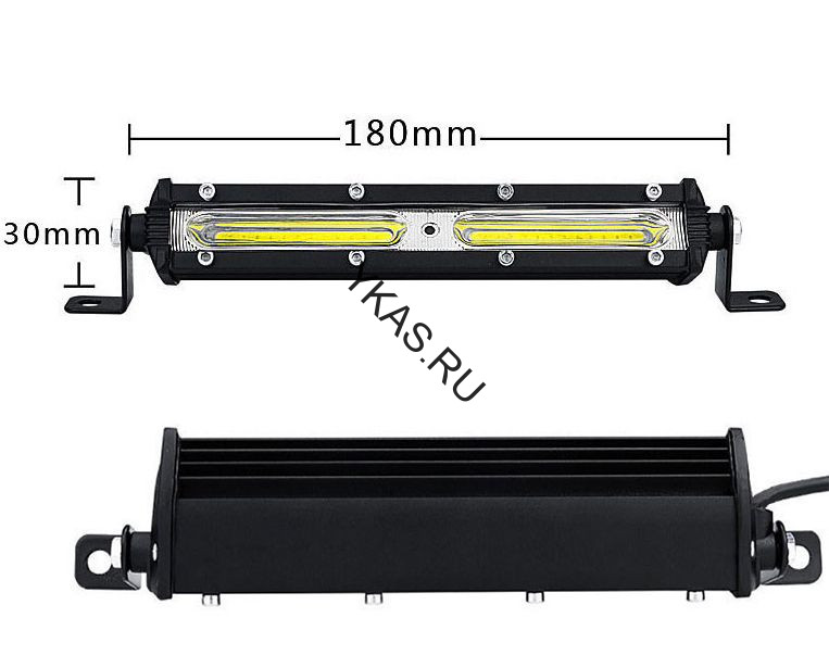 Фара Off Road   SOLAR  ближний свет   2 COB,  18W (180х30мм)  12-24V