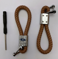 Брелок кожа плетенная  LADA  Коричневый