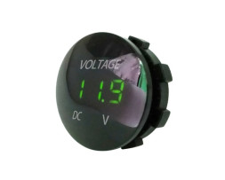 Вольтметр врезной 12V  (37x17мм) с зеленой подсветкой