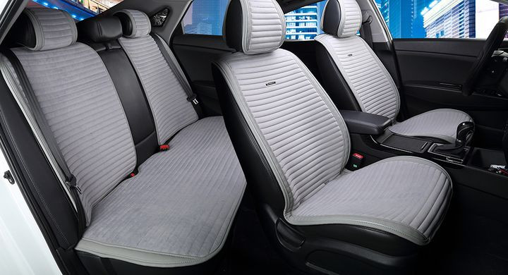 Комплект Накидок  «MONACO PLUS»  Серый/Серый/Серый  (велюр премиум класса/экокожа)