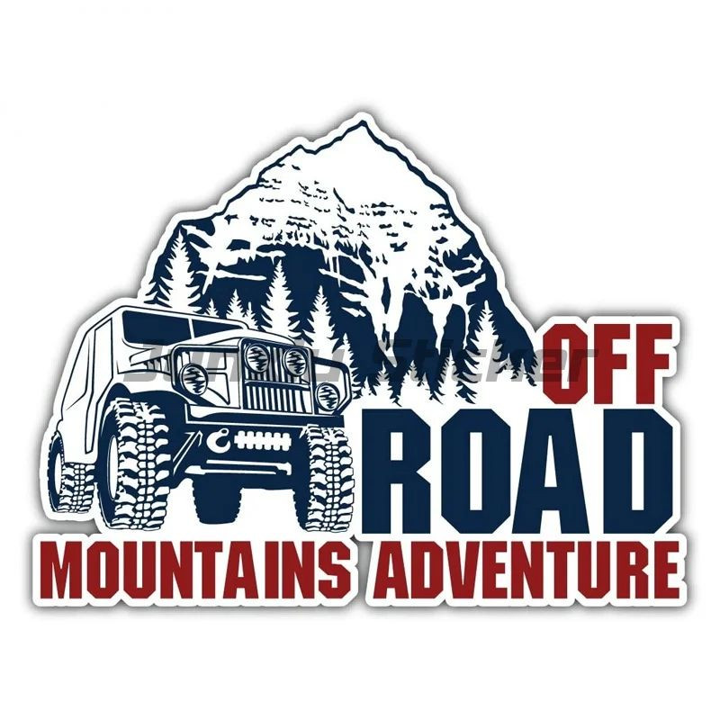 Наклейка  4x4  off-road mountains adventure  Цветная