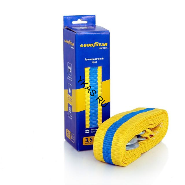 Трос буксировочный  "GOODYEAR"   3,5т лента 45мм х 5м, 2 крюка, сумка