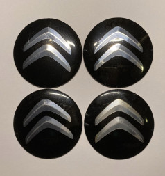 Этикетки на диски (метал) диам. 56,5мм. "CITROEN" черный (4 шт.)