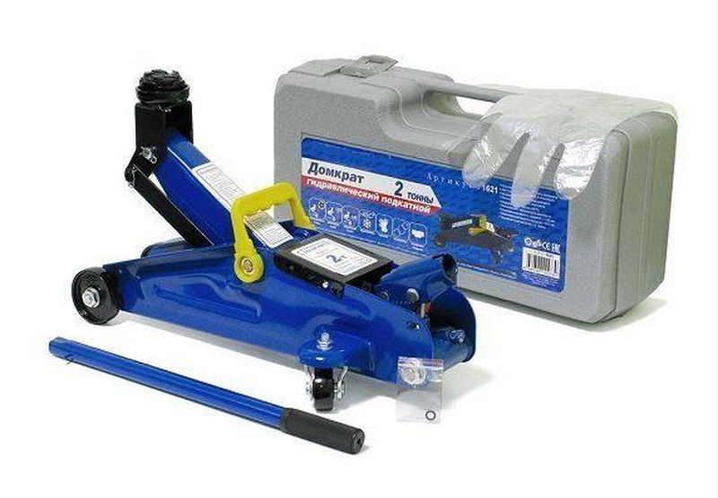 Домкрат подкатной гидравл.  2т чемод 7.0 кг. М5  (h min 130мм - h max 345мм)