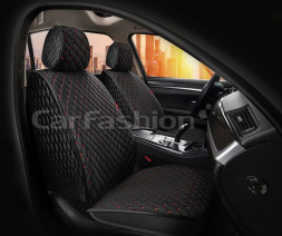 Накидки Фронт   «SULTAN FRONT»  Чёрный/Чёрный/Красный  (велюр премиум класса/экокожа)