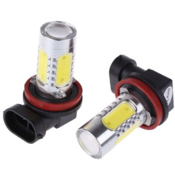 SOLAR  Свет-од  12V  H8/H11 4 COB + 1 Cree диод ЛИНЗА, белая, 12V