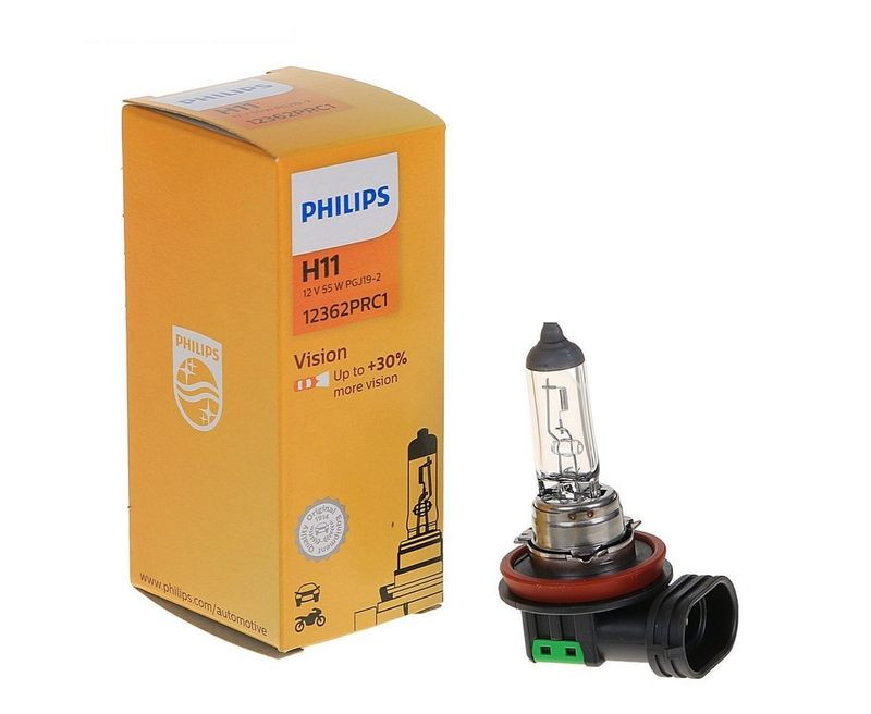 Автолампа Philips 12V   Н11   55W  PGJ19-2  Premium (+30% more light) карт.1шт.