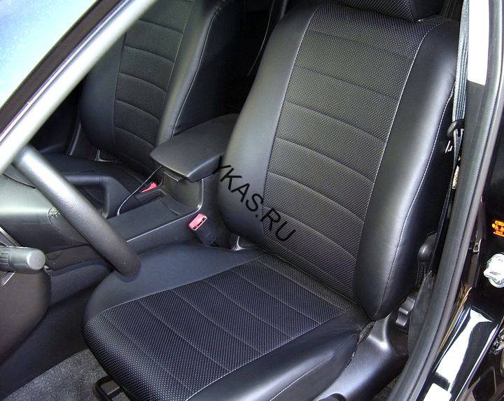 Авточехлы  Экокожа  Hyundai Tucson с 2004-2010г. черный  (цельная.)