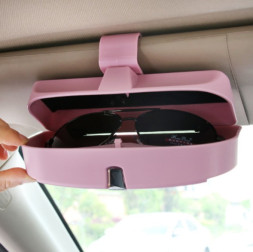 Держатель очков (пластик) на козырек  (17x7x4,5см)  Розовый