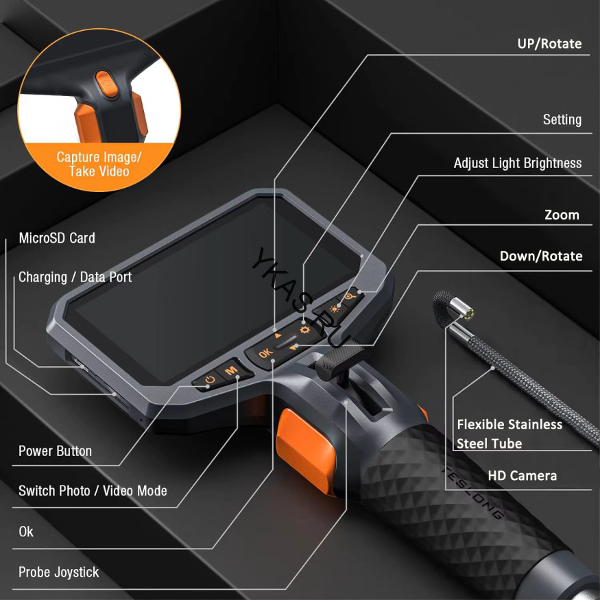 Видеоэндоскоп управляемый TESLONG TD450S55 (5.5 мм, 1 м, 1080P)