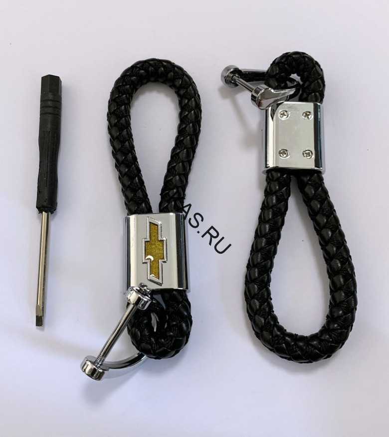 Брелок кожа плетенная  CHEVROLET  Черный