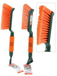 Щётка + скребок для удал. снега и льда "Li-sa" поролоновая ручка, оранжево-зеленая, 42см
