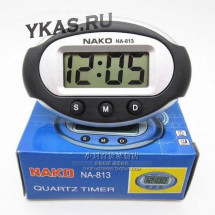 Авточасы  NAKO  NA-813A  часы+секундомер+будильник