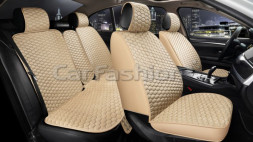 Комплект Накидок   «SOTA»  Бежевый/Бежевый/Бежевый  (велюр/экокожа)