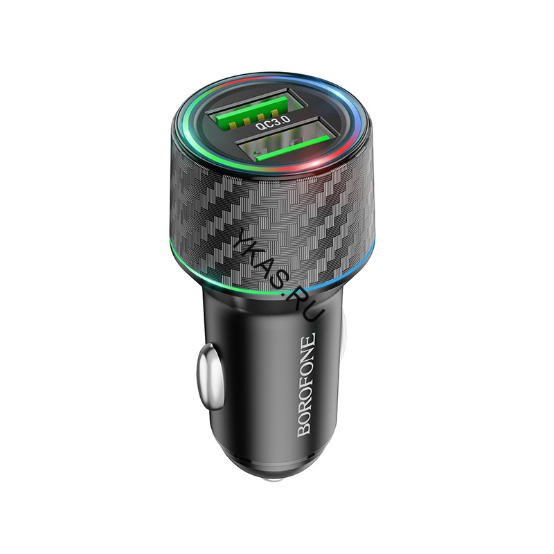 АЗУ  Borofone  2USB (12/24V - QC3.0  5V/3A ) Черный