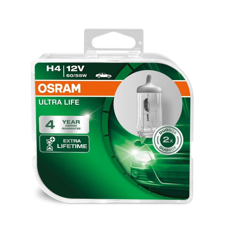 Лампа OSRAM 12V     H4   60/55W  ULT BOX  P43t (увелич. срок службы) (2шт.)