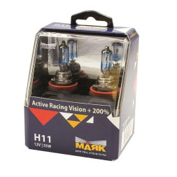 Лампа МАЯК 12V Н11 55W Active PGJ19-2 Active Racing Vision+ 200% (к-кт 2шт)