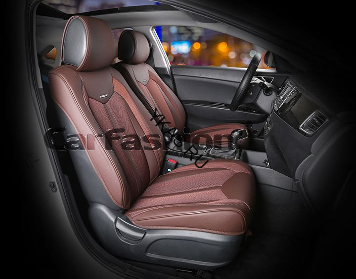 Накидки Фронт  «URBAN»  Коричневый/Коричневый/Коричневый  (твид экстра-класса/экокожа)