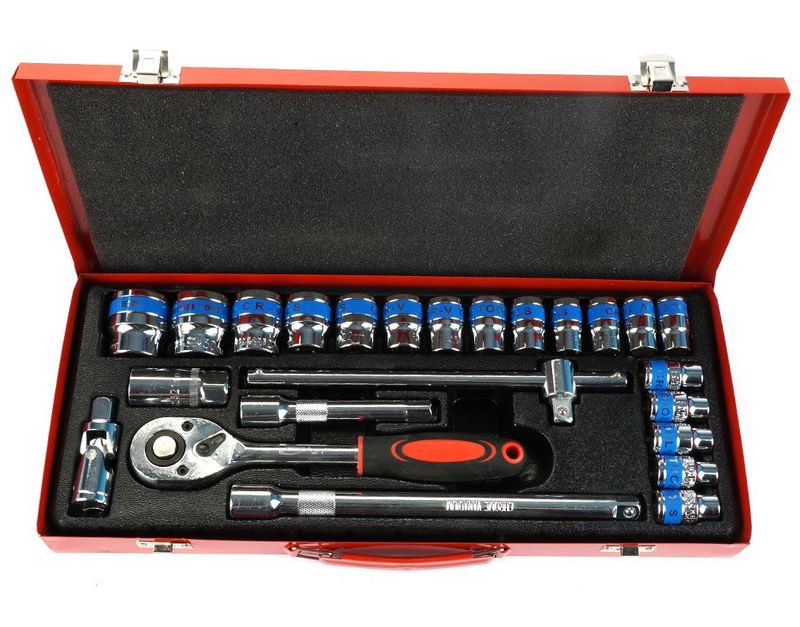 DC Набор инструмента 1/2,  24 предмета  (6 гр.) металлический кейс