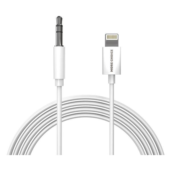 Кабель стерео More Choice UK22i   AUX-Lightning  2м. белый
