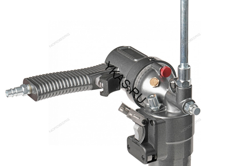 Шприц пневматический NORDBERG NO3402 для густой смазки с быстросъёмным соединением головки на тубу и поворотом рукоятки (400 мл) 