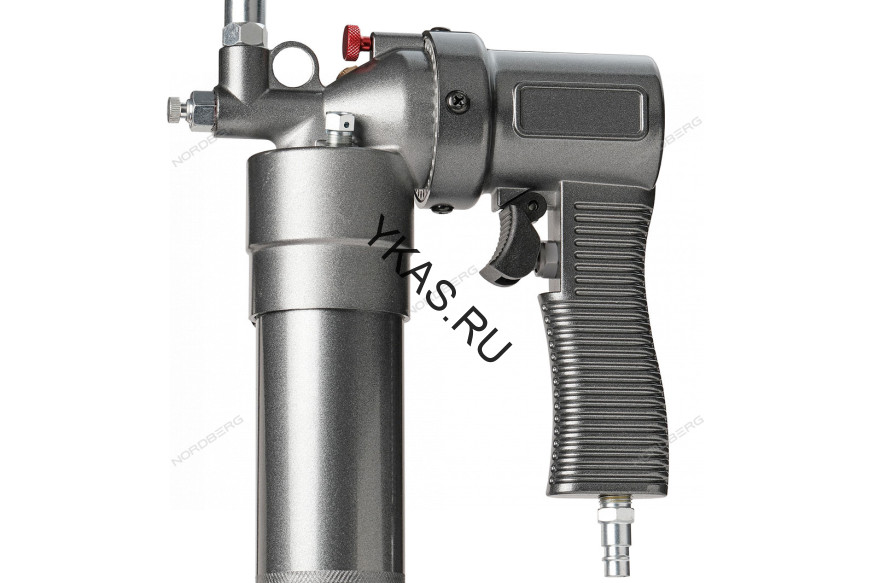 Шприц пневматический NORDBERG NO3402 для густой смазки с быстросъёмным соединением головки на тубу и поворотом рукоятки (400 мл) 