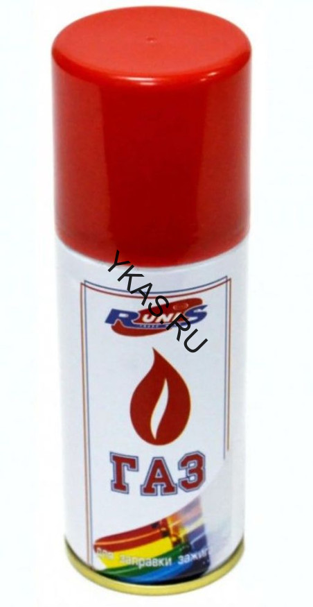 Газ для зажигалок RUNIS метал. баллон, 140 мл, белый (с насадками)