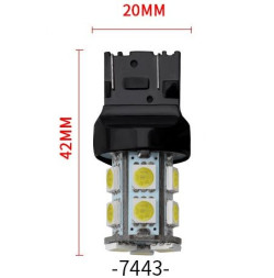 SOLAR Свет-од 12V T20 (2 контакта) 13 SMD 5050 белый (7443)